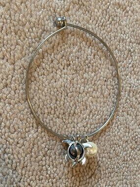 Silver-Tone Turtle Charm Bangle Bracelet - Women's Jewelry